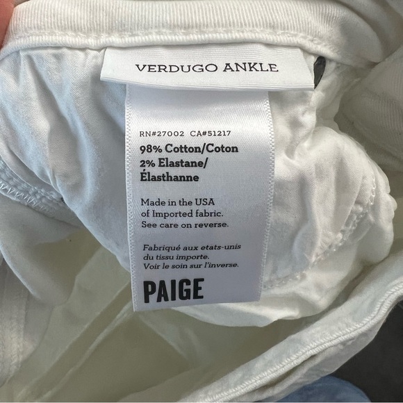 Paige White Verdugo Ankle Cotton Stretch Skinny Jeans - Picture 11 of 11